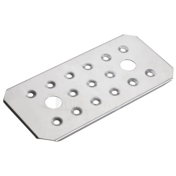 Brand new Winco stainless steel third-size false bottom, model SPFB-3. Features multiple drainage holes.