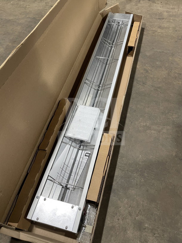 Brand new Nemco 48" stainless steel infrared strip warmer, Model 61580-48, with built-in toggle control, in box.