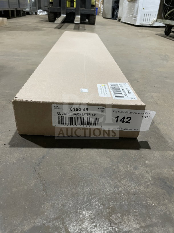 Brand new Nemco 48" stainless steel infrared strip warmer, Model 61580-48, in box with built-in toggle control, 120V, 1 Phase.