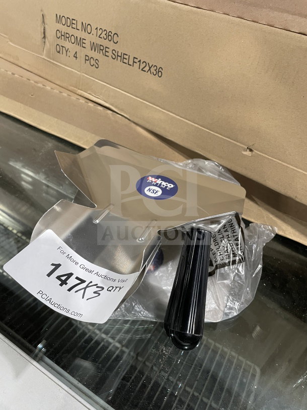 Winco Prime Series stainless steel French fryer bagger, right handle, Model 1236C, brand new, with NSF mark.