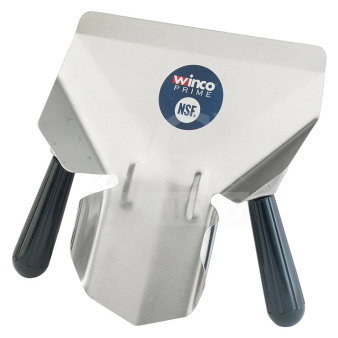 Winco Prime Series commercial stainless steel French fryer bagger, model FFBN-2, with dual handles, NSF certified.