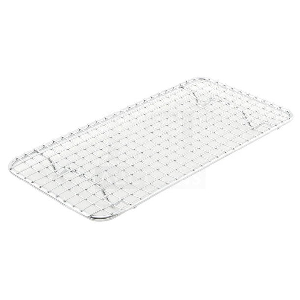 Winco PGW510 commercial chrome pan grate, 5x10.5", new condition, designed for steam pans, serial 811642000781.