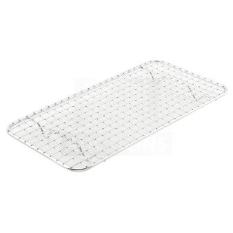 Winco PGW510 commercial chrome pan grate, 5x10.5", new condition, designed for steam pans, serial 811642000781.