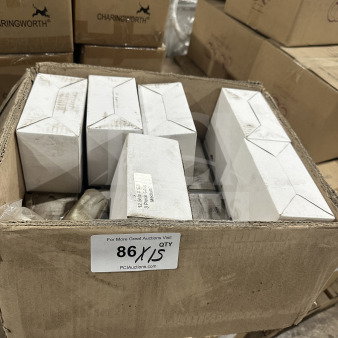 New commercial white plastic medium couplers, 2 per set, 15 sets. Box label indicates quantity of 86x15.