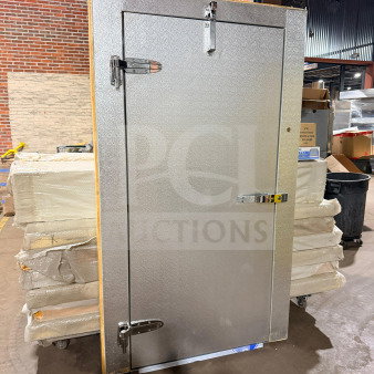 New Continental Commercial Heavy Duty Walk-In Cooler Door & Panel, Model DL4882, SN: 1601006, steel finish, in excellent condition.