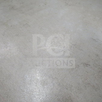 Gray wooden table top with dual pedestal bases, dimensions 48x30x30 inches. Smooth surface, modern design.