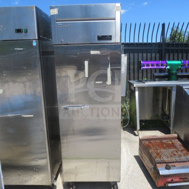 Blue Air 1 Door Freezer, Model BSF23T-HC, with 4 racks and manual. Measures 27x31x82. On casters. 115 Volt.