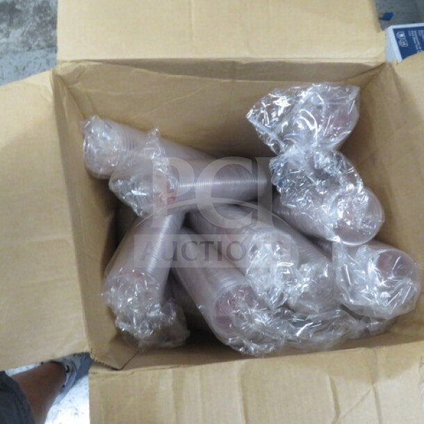 Box of Natural Lite Cups, multiple stacks wrapped in plastic, pristine condition, suitable for bulk purchase.