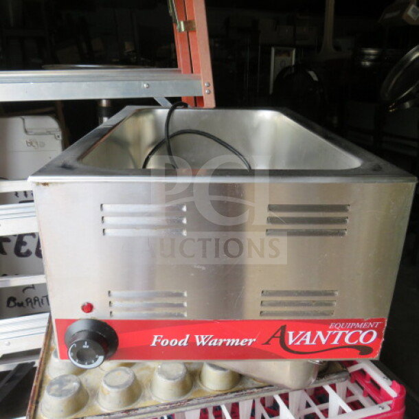 Avantco 177W50 Food Warmer, stainless steel, visible knob, 120V, working condition, red label with branding.