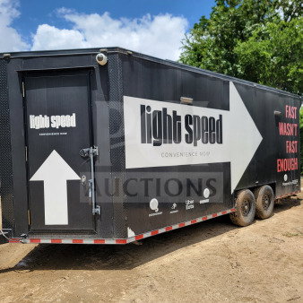 2021 SDG 8.5' x 20' Tandem-Axle Mobile Trailer, 14,000 LB GVWR, "light speed" branding, POS workstation, VIN 4S9S1EF22MW364523.