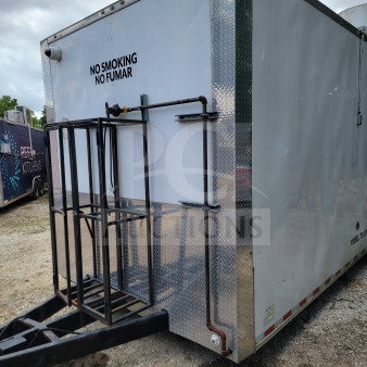 2021 Diamond Cargo 8.5' x 24' mobile kitchen trailer, tandem-axle, GVWR 14,000 LB, labeled "No Smoking," visible trailer hitch.
