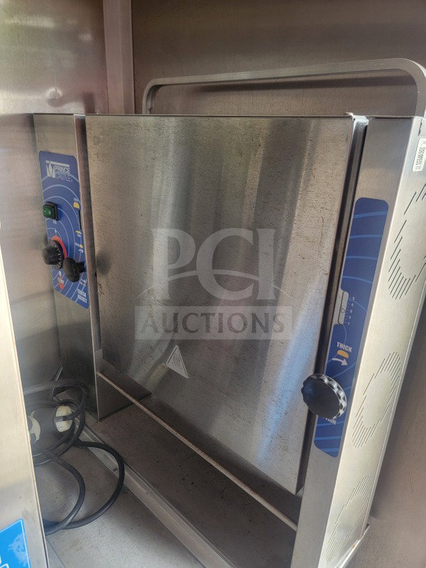 Stainless steel Prince Castle oven component in 2021 Titanium Cargo 8.5' x 24' mobile QSR kitchen trailer, dual knob controls.