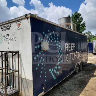 2019 Diamond Cargo 8.5' x 24' mobile kitchen trailer with dual-axle, Arctic Air storage suite, and Wells cooking line.