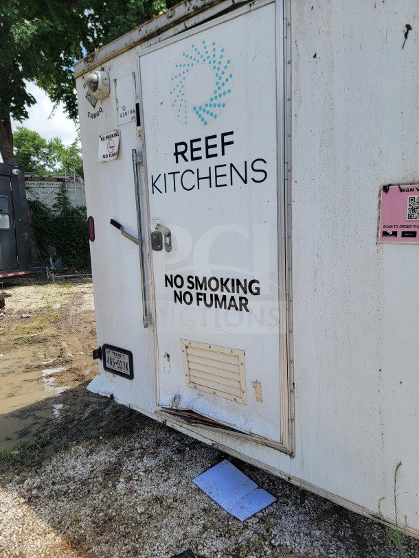 2019 Diamond Cargo 8.5' x 24' mobile kitchen trailer with Reef Kitchens branding. Signs of wear present; VIN 53NBE2424L1076048.