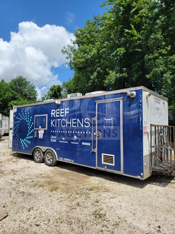 2019 Diamond Cargo 8.5' x 24' mobile kitchen trailer with dual-axle, Arctic Air storage suite, Wells cooking line, VIN 53NBE2424L1076048.