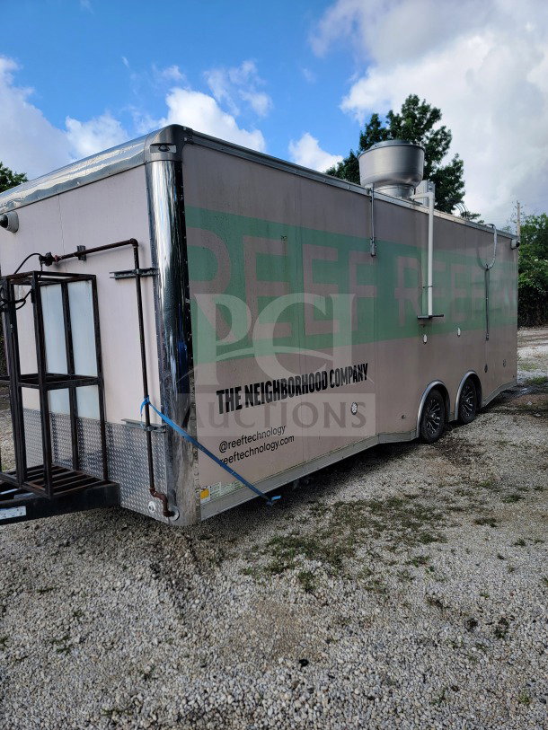 2021 Forest River 8.5' x 24' mobile kitchen trailer; tandem-axle, Royal Range, Arctic Air units. Exterior shows company branding.