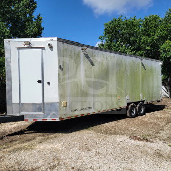 2021 SDG 8.5' x 26' Tandem-Axle Trailer, logistics setup, Turbo Air & Blueair suite, VIN 4S9S1EJ27MW364475, green exterior.