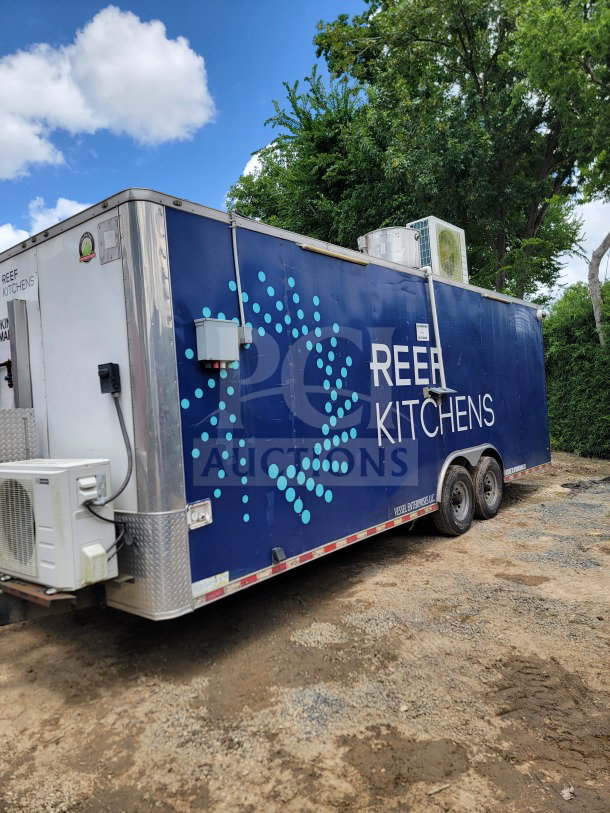 2019 Diamond Cargo 8.5'x24' tandem-axle mobile kitchen trailer, featuring American Range cooking suite.