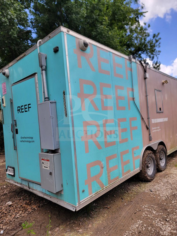 2021 BT&S 8.5' x 24' tandem-axle mobile kitchen trailer, HVAC Mirage VentusX, "REEF" branding, VIN 1N9BE2428MD391107.