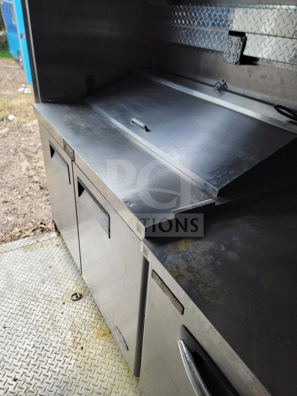 BT&S 2021 mobile kitchen trailer interior, stainless steel counter, tandem-axle, Mirage VentusX HVAC, VIN 1N9BE2428MD391107.