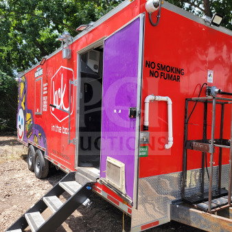 2021 Titanium Cargo 8.5' x 24' mobile kitchen trailer with CaptiveAire hood and Randell & Frymaster suite.
