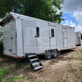 2021 SDG Southern Dimensions 8.5' x 26' tandem-axle mobile kitchen trailer, corporate config, exterior view.