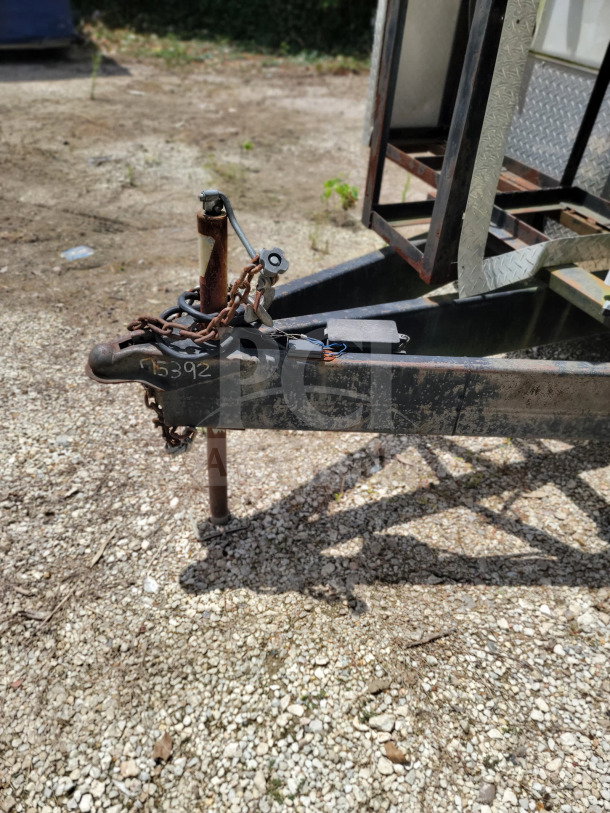 2019 Diamond Cargo 8.5' x 24' mobile kitchen trailer hitch, VIN 53NBE2425K1075392, visible on frame.