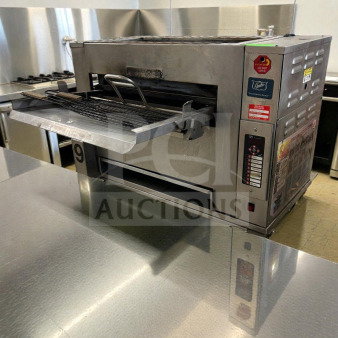 Immaculate Duke Electric Conveyor Broiler, Model DUK-L-BROIL-0527; fully operational, high-capacity commercial oven.