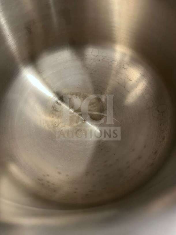 Cleveland 24GMK6200 gas steam kettle interior, 24-gallon capacity, stainless steel finish, NSF & CSA certified. Brand new condition.