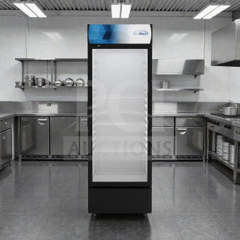 Brand new KoolMore MDR-1GD-12C one-door glass merchandiser refrigerator, 12 Cu. Ft., 24 in., ETL listed, in original box.