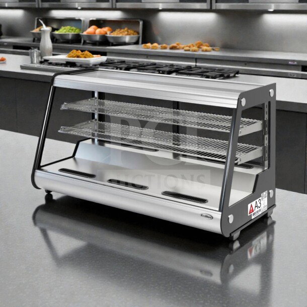 Brand new KoolMore CDC-7C-SS 48" countertop bakery display refrigerator, 7 Cu. Ft., ETL listed, in original box.