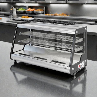 Brand new KoolMore CDC-7C-SS 48" countertop bakery display refrigerator, 7 Cu. Ft., ETL listed, in original box.