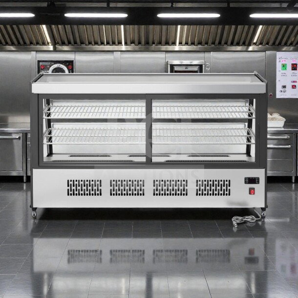 Brand new KoolMore CDC-7C-SS 48" countertop bakery display refrigerator, 7 cu. ft., ETL listed, original packaging.