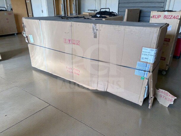 KoolMore 72" Commercial Refrigerated Prep Station, Model KM-RBT-72C, new with scratch & dent, in original packaging.
