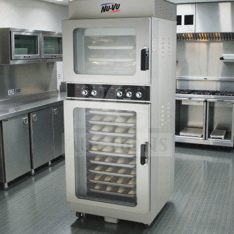 Nu-Vu OP-4/8M electric convection oven & proofer combo, exceptional condition, 208V, single phase, fully tested, stainless steel.