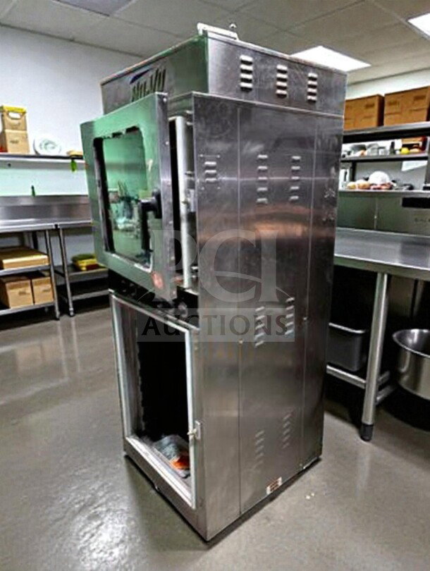 Nu-Vu OP-4/8M Electric Convection Oven & Proofer Combo, 208V, single phase, exceptional condition, stainless steel finish.