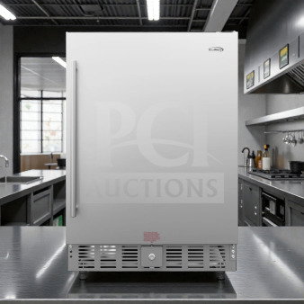 Brand new KoolMore KM-BIR5C-SS 23.4" built-in refrigerator, stainless steel, 5 cu. ft., premium condition, visible logo.