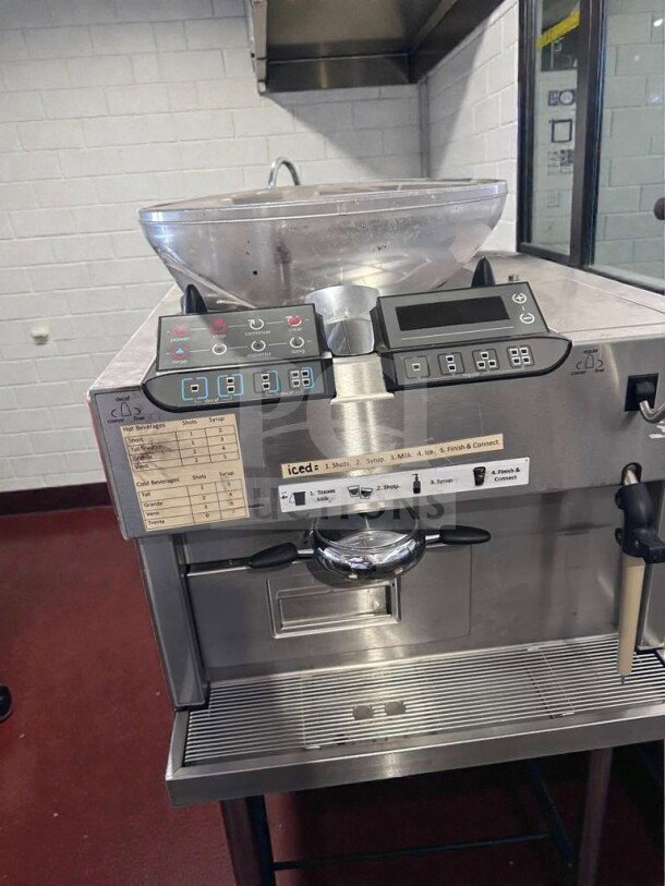 Starbucks Mastrena Commercial Espresso Machine, dual hopper, excellent condition, fully operational, model STAR-L-ESP-0361.