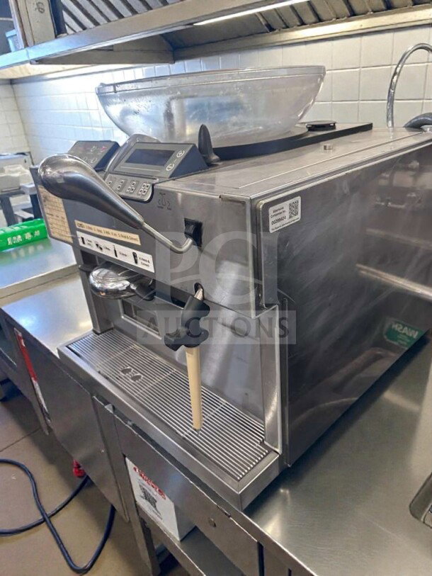 Starbucks Mastrena commercial espresso machine, dual hopper, excellent condition, fully tested, model STAR-L-ESP-0361.