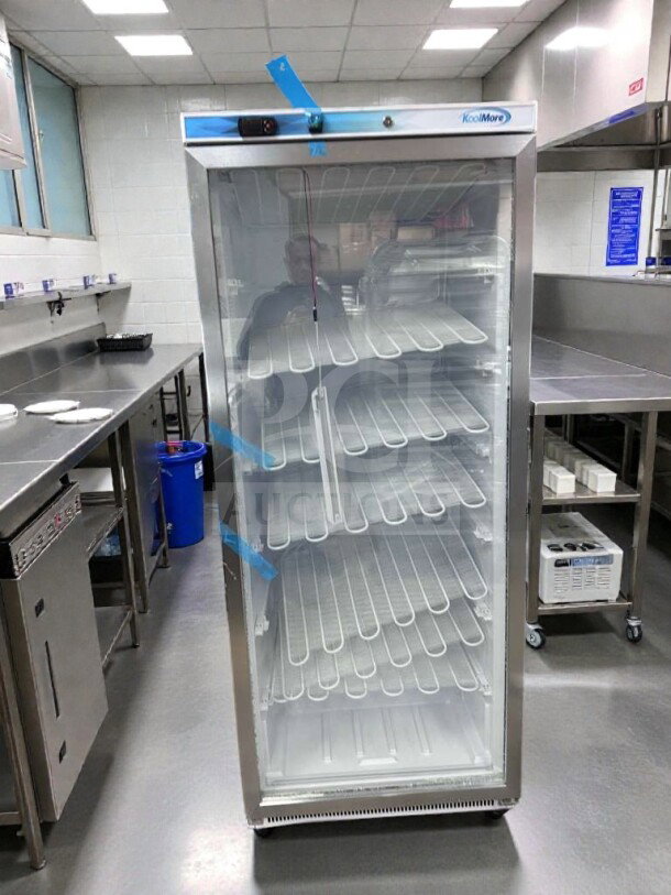 KoolMore KM-FHD20MGD commercial glass door freezer, ~20 Cu. Ft., immaculate condition, UL & NSF listed, fully operational.