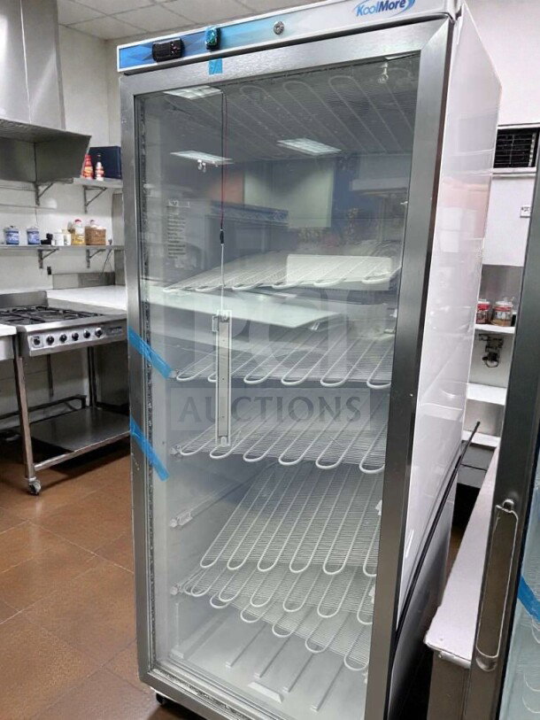 KoolMore KM-FHD20MGD commercial glass door freezer, ~20 Cu. Ft., UL & NSF listed. Immaculate condition, fully operational.