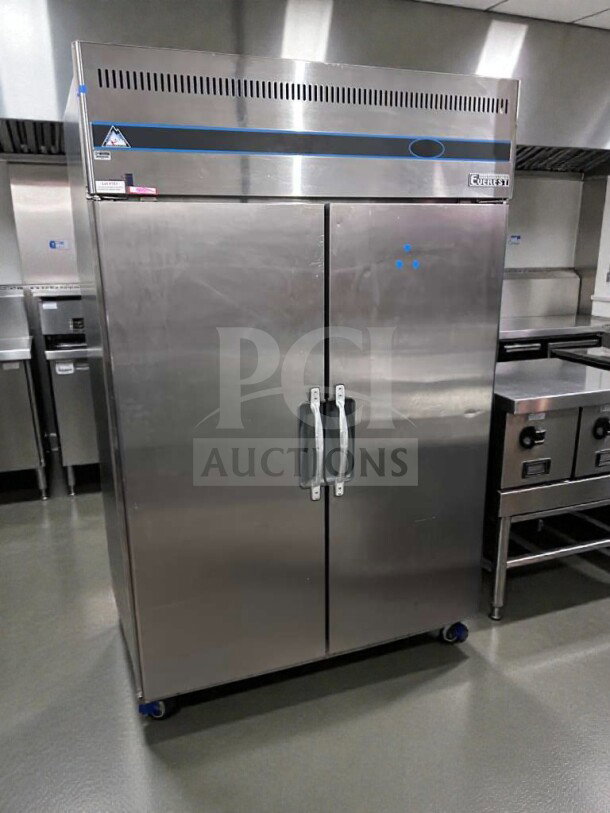 Everest ESR2 commercial reach-in refrigerator in stainless steel, high-grade condition, NSF & ETL listed, fully operational.