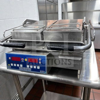 DoughPro Double-Sided Commercial Contact Grill, digital controls, immaculate condition, NSF & UL listed, 115V.