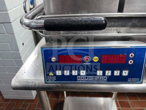Immaculate DoughPro double-sided contact grill with digital controls, model DP-L-GRILL-0485, NSF & UL listed.