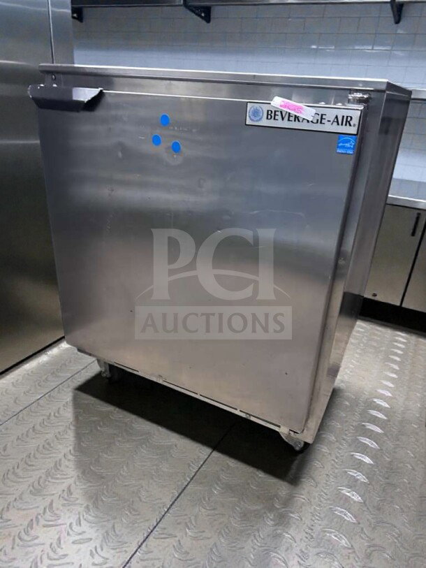 Beverage-Air undercounter commercial refrigerator, stainless steel, UL listed, model BEV-L-UCR-0345, fully tested.
