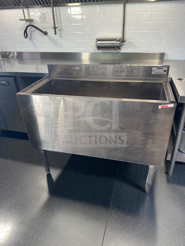 Krowne 48" commercial ice bin with cold plate, model 48-36-7. High-grade condition, NSF certified, fully tested, stainless steel.
