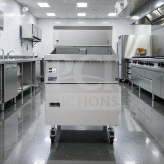 Pitco commercial gas fryer, stainless steel, floor model (PIT-L-FRY-0353), superior condition, fully tested and operational.