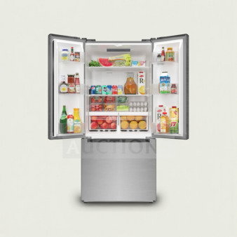 Brand new KoolMore KM-RERFDSS-18C fridge, 18.4 cu. ft, stainless steel, French doors, UL listed, spacious interior.