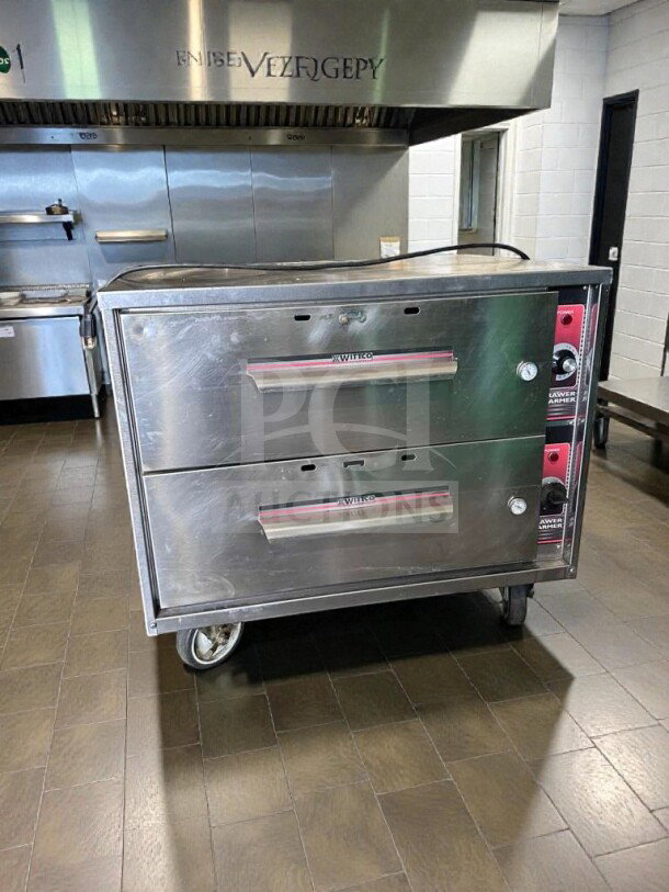 Wittco Commercial Double Drawer Warmer, stainless steel, UL listed, fully tested, on wheels, model WIT-L-DRW-0390.