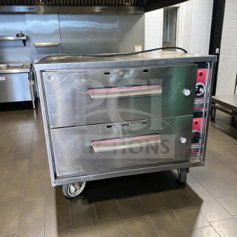 Wittco Commercial Double Drawer Warmer, stainless steel, UL listed, fully tested, on wheels, model WIT-L-DRW-0390.